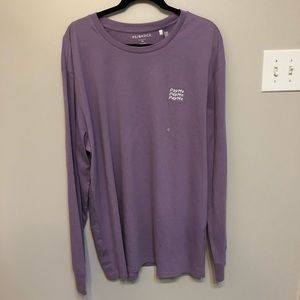 Purple long sleeve “pay me” shirt